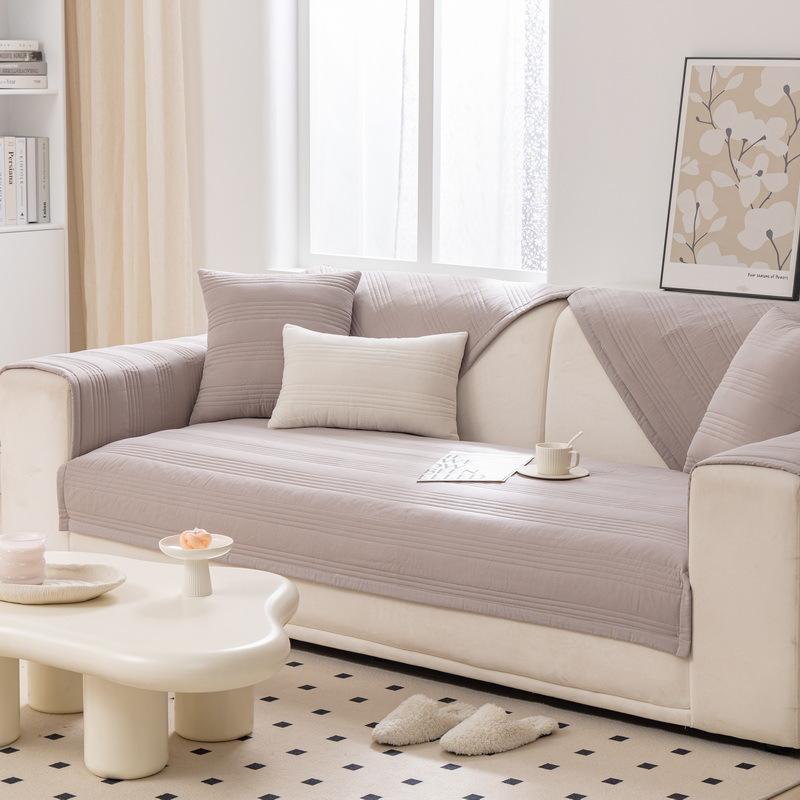 

Sofa Cushion Four Seasons Korean Style Minimalist Pure Cotton Fabric Non-Slip Cotton Seat Cushions Universal Sofa Cover Cover 70*70