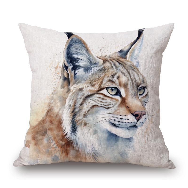 Animal Lynx Orangutan Cheetah Pig Poster Art Cushion Cover Pillow Case