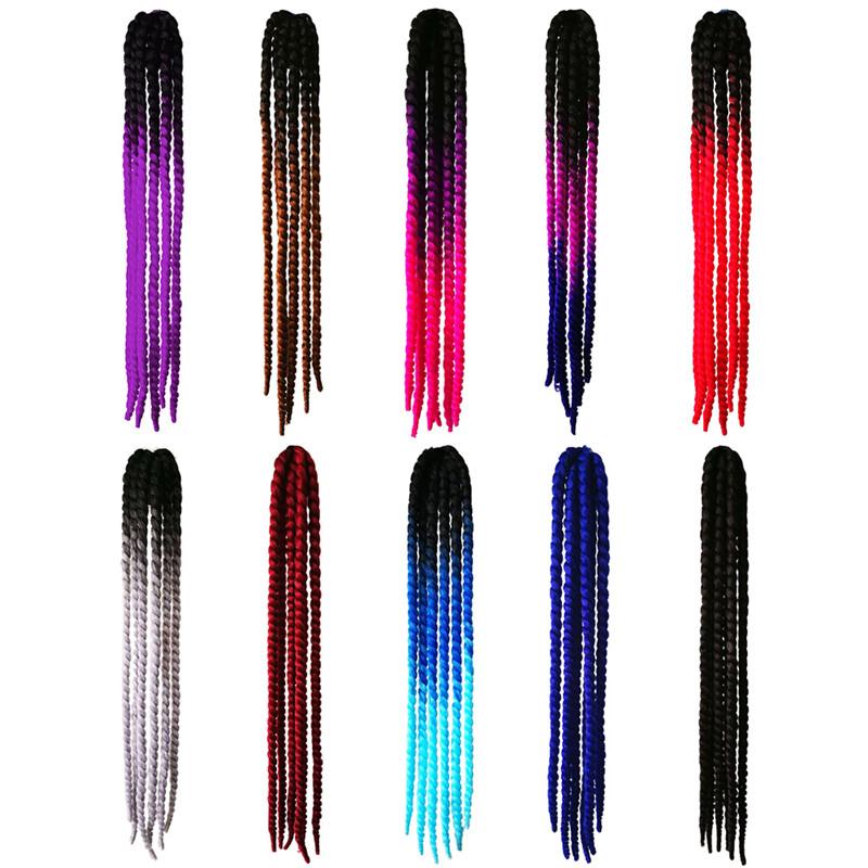 60cm Punk Style Motorcycle Scattered Gradient Ramp Helmet Braids Twist Braid Horn Motocross Motorbike Off Road Moto Decor Braids
