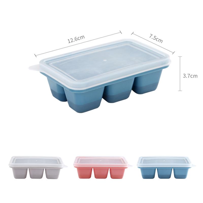 3Pcs Silicone Ice Cube Mold Set Big Square Ice Cube Tray Mold Kit Ice Cube Maker Non-toxic Durable Bar Pub Wine Ice Blocks Maker