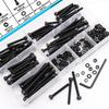 220 PCS Black M4 Hexagonal Internal Hexagonal Screws, M4 x 30/35/40/45/50mm Metric Screw Bolts, Nuts, Washers and Spacer Kits, 1