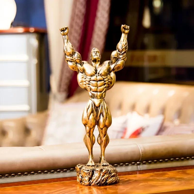 Resin Fitness Muscle Man Sets Up