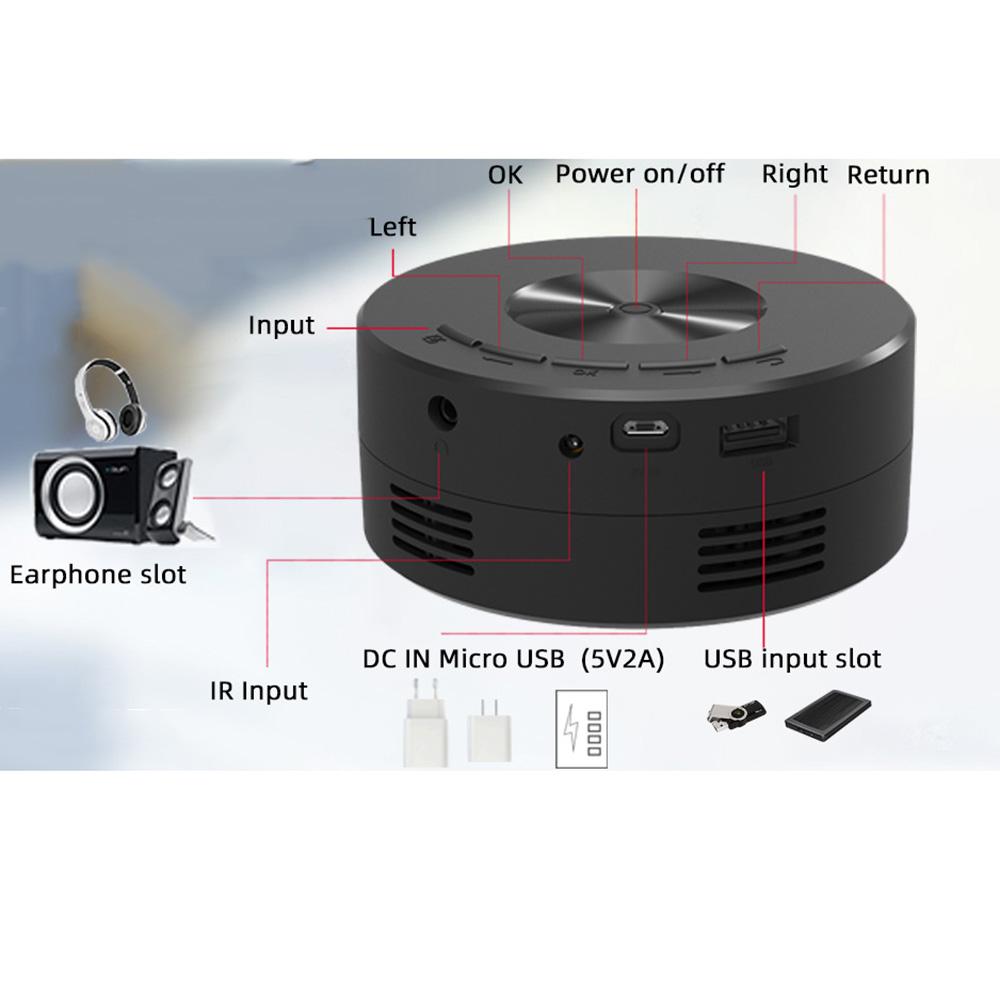Mini Projector LED HD 1080P Portable Home Movie Theater Projector Eye Protection