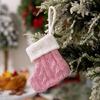 10Pcs Knitted Christmas Stocking Creative Colorful Socks Ornament Stylish Holiday Decoration for Wall or Tree Display