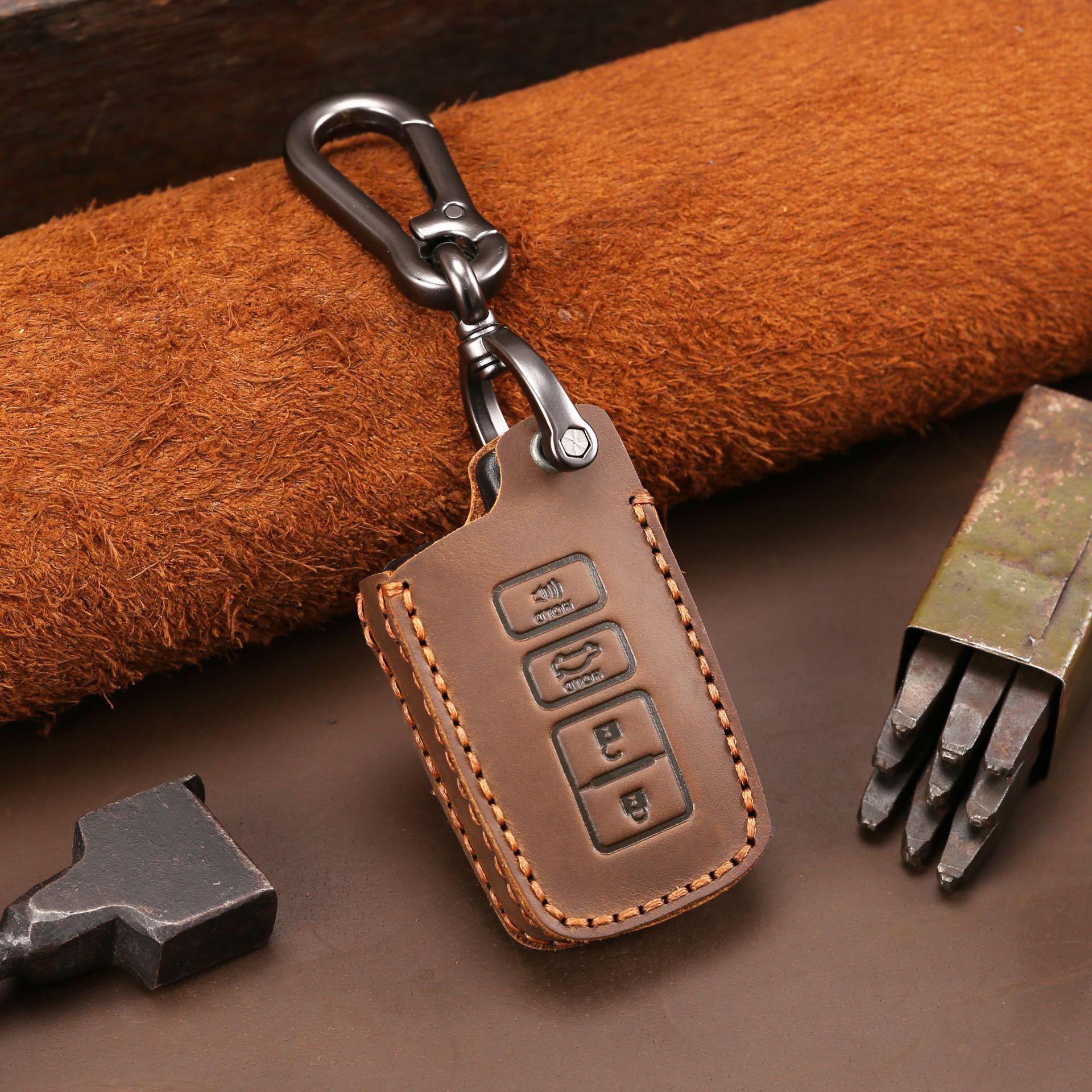 

Сумка для ключей автомобиля Подходит для старых моделей Toyota Сумка-чехол для ключей автомобиля ручной работы из кожи Crazy Horse