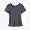 Women Solid Color Round Neck Slim Fit Short Sleeve Casual Basic T Shirt