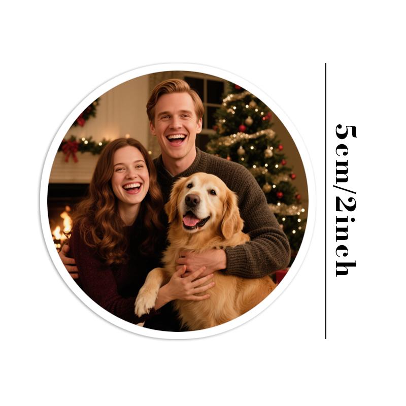 

20 шт. Счастливого Рождества Любое фото На заказ Круглые наклейки Зима С Новым годом Рождественская вечеринка Праздничные украшения 5CM
