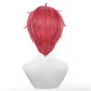 Jiji Cosplay Wig Anime DAN DA DAN Jin Enjoji Cosplay Short Red Heat Resitant Synthetic Hair Wigs + Wig Cap