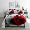 Pink Rose Bed Sheet Sets 3D Print Flowers Bed Flat Sheet for Women Girls King Queen Full Twin Size 2/3pcs Bed Linen Room Decor