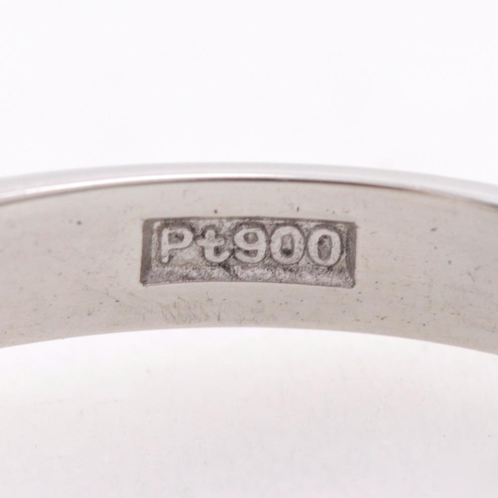 One Character Ring Pt900Platinum/Emerald/diamond #8.0(US Size) One Character 6.5g Women Used