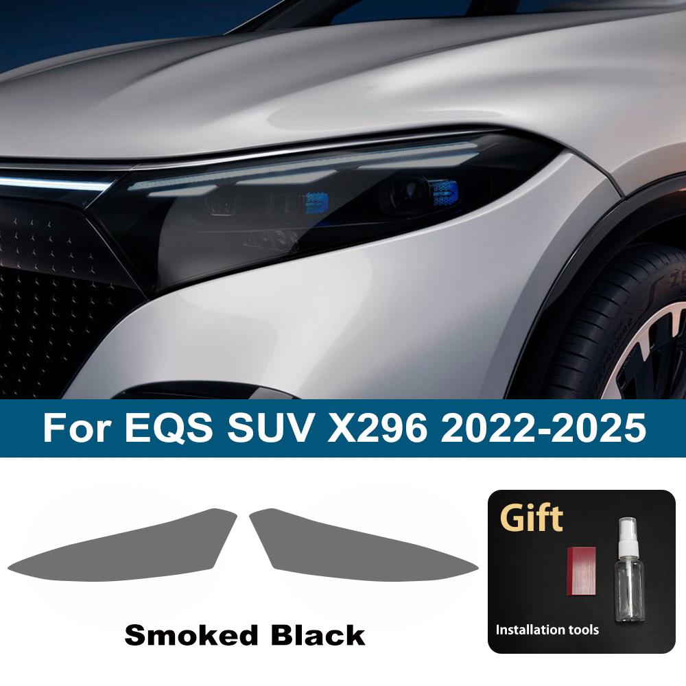 Für Mercedes Benz EQA/EQB/EQC/EQE /EQG/EQS Rauchschwarz Hochglanz PPF Kratzfest Vorgeschnittenes TPU Auto Scheinwerfer Schutzfolie