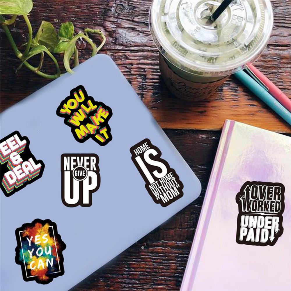 50Pcs Motivational Phrase Stickers Encouragement Inspirational Quotes Scrapbook Stationary Office Study Room Sticker Decal