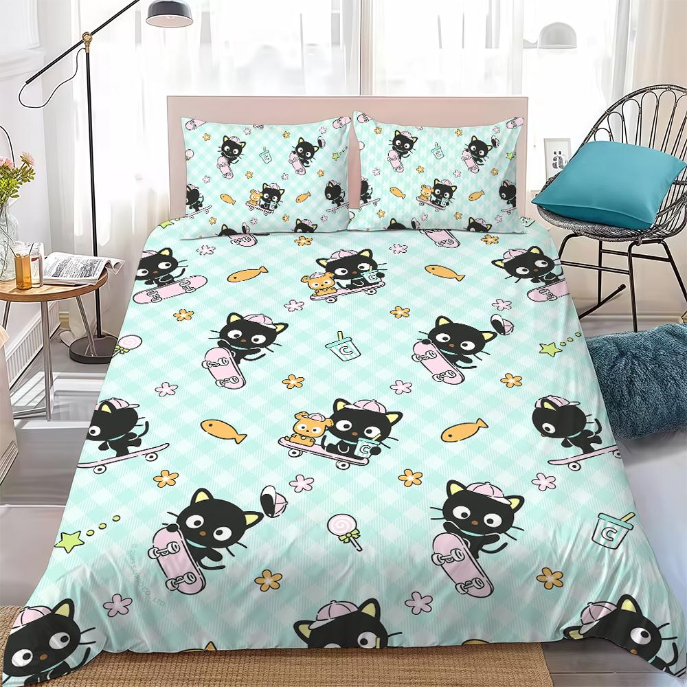 

C-CHOCOCAT Cute Duvet Cover Set Home Style Bedding Soft Laundry Cotton Bed 3 Piece Set Student Dormitory Gift 135x200cm