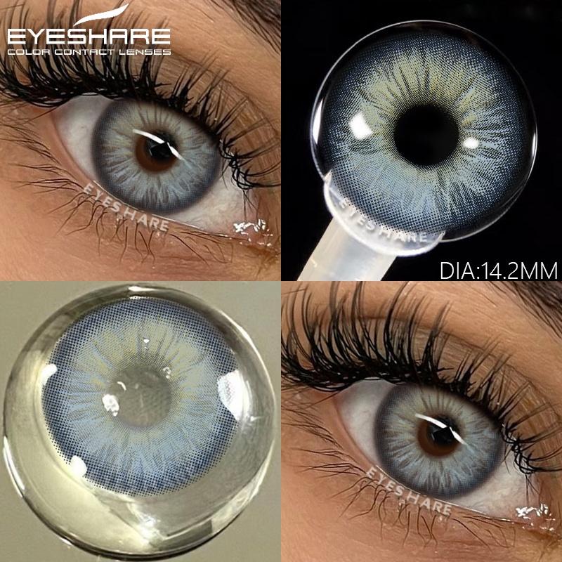 1 Pair Blue Color Contact Lenses Colored Lenses for Eye Beauty Makeup Gray Pupils Lens Yearly Cosmetic Green Contacts