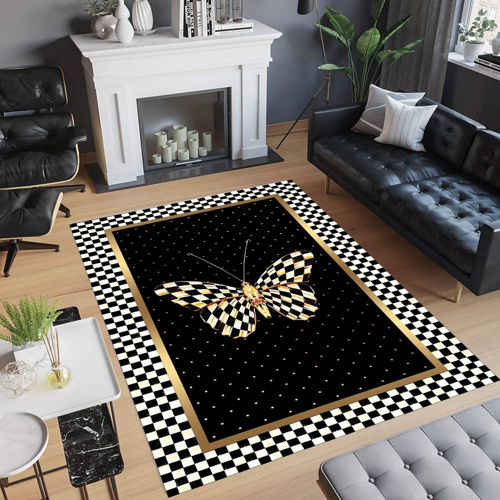 

Домашний моющийся ковер с принтом Eliana LNA0736 50x80 чёрный