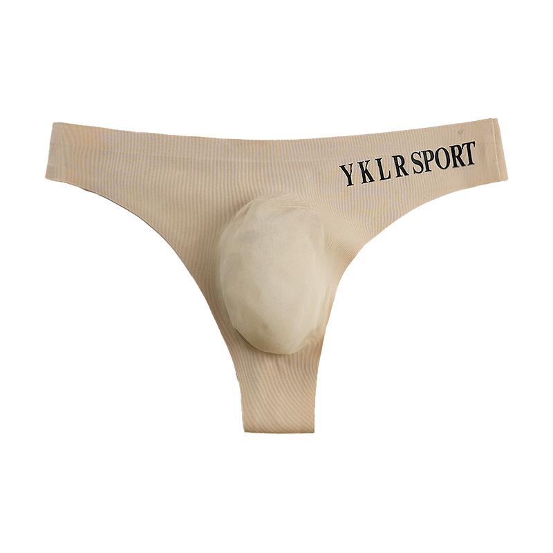 Športové nohavice s písmenami, sexy bezšvové tangá, fitness, nízky pás, pánske tangá, veľkosť L-2XL