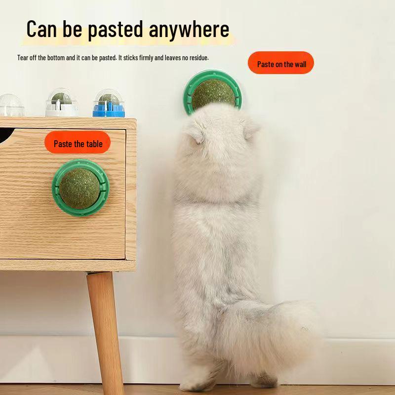 Catnip Ball Teething Toy: Bite-Resistant, Cleans Teeth, Relieves Boredom, Self-Entertainment for Kittens and Small Cats.