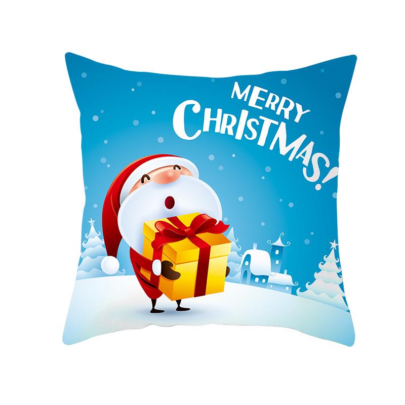 Weihnachtsmann Schneemann Elch Kissenbezug Festlich Zuhause Sofa Kissen Kissenbezug