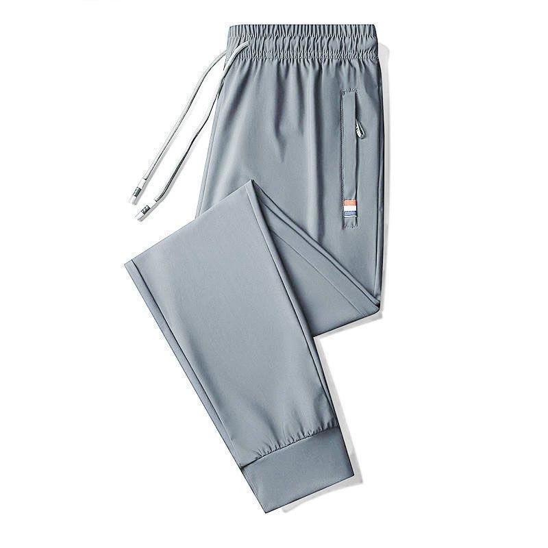 Men's Straight Leg Casual Pants, Summer Quick Drying Pants, Elastic Men's Sports Pants, Ultra-thin, Loose and Breathable