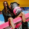 New SPRAYGROUND Shark Mouth PVC Backpacks Men Black/Pink W1035718