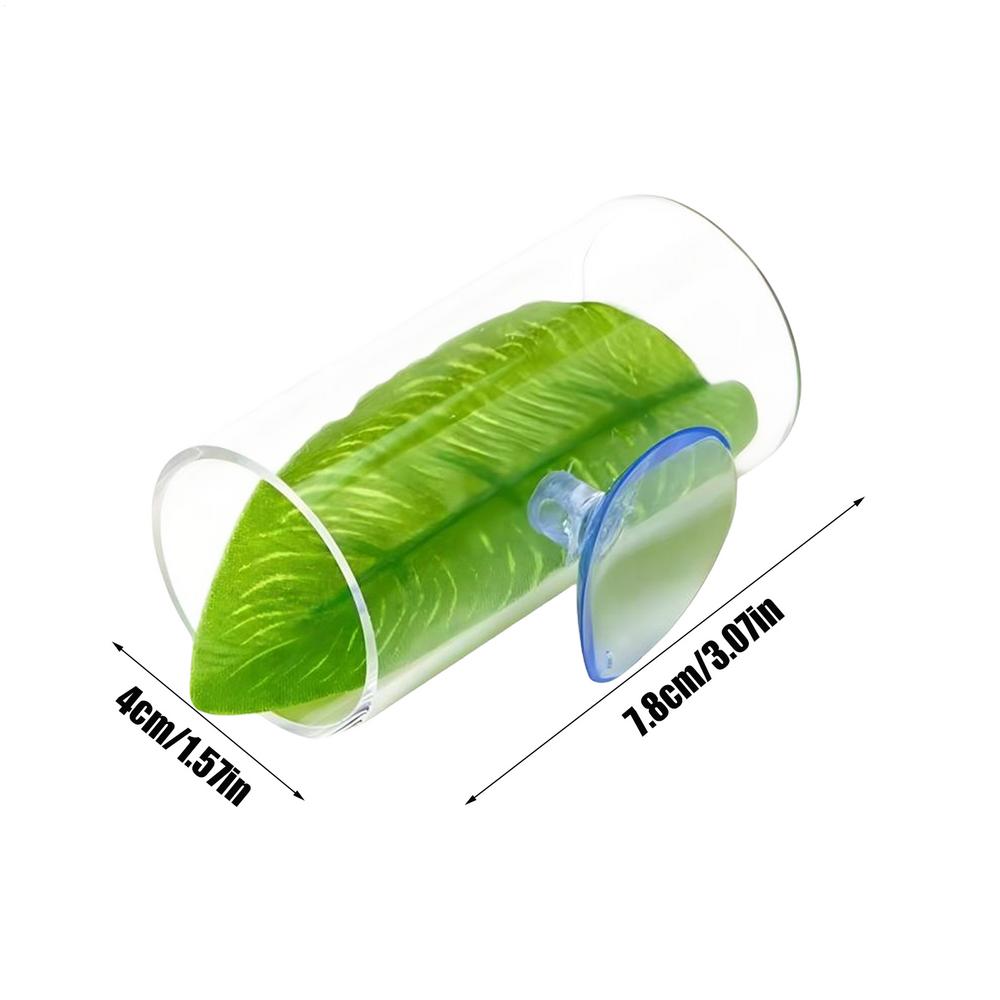 Acrylic Betta Tube Tunnel With Leaves Pad Hollow Design Fish Tank Swim Tube Smooth For Shelter Hideaway Bettas прозрачный