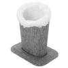 Plush Lined Eyeglasses Holder Stand Soft Protective Glasses Case for Desk Nightstand Table Linen Gray