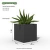 Yun Duo Grey Square Fiberglass Planter Box