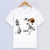 T-shirt d'été à manches courtes avec imprimé dessin animé blanc en modal pour femmes et hommes - JoJo's Bizarre Adventure