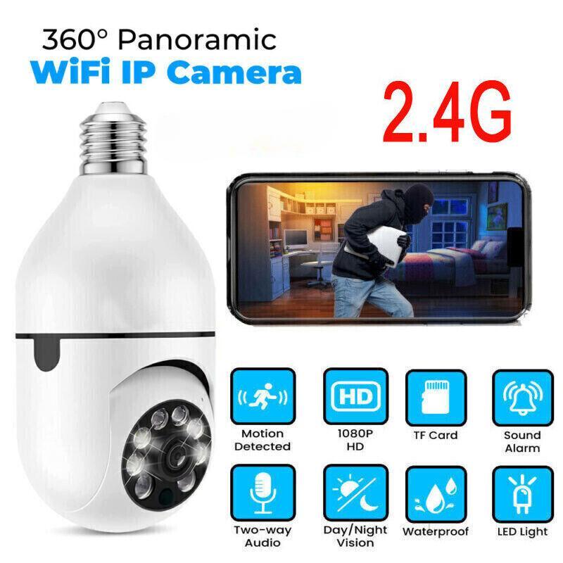 1/2/4 Pcs 2.4Ghz 5Ghz E27 Bulb Wireless Wifi Surveillance Camera Outdoor Night Vision Automatic Tracking 4X Digital Zoom Video Security Camera