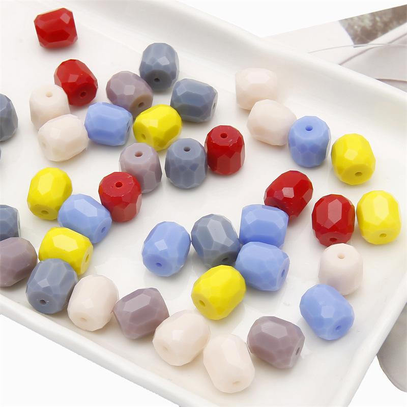 

Faceted Cylindrical Glass Beads for DIY Jewelry Making 10x10mm, 1mm hole, 5 pcs/pack белый