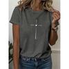 Ladies Minimal Cross Heart Religious Graphic T Shirt Women Short Sleeve Tee Gift