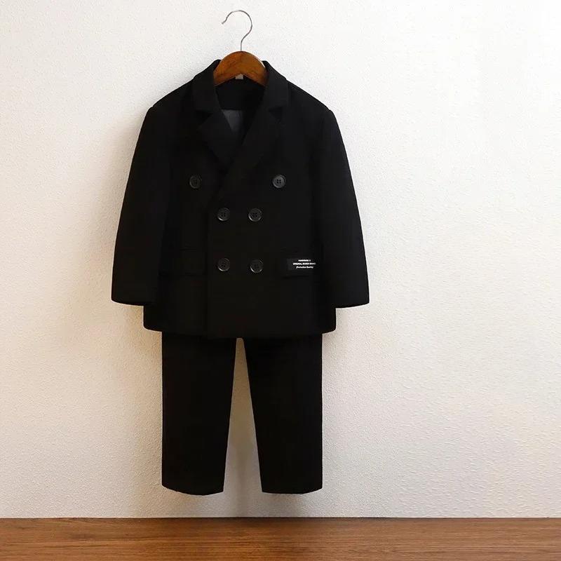 Suit for Boys Fall Casual Children School Uniform Outfits Handsome Kids Host Performance Costume 2-12Y Boy Birthday Blazers Set