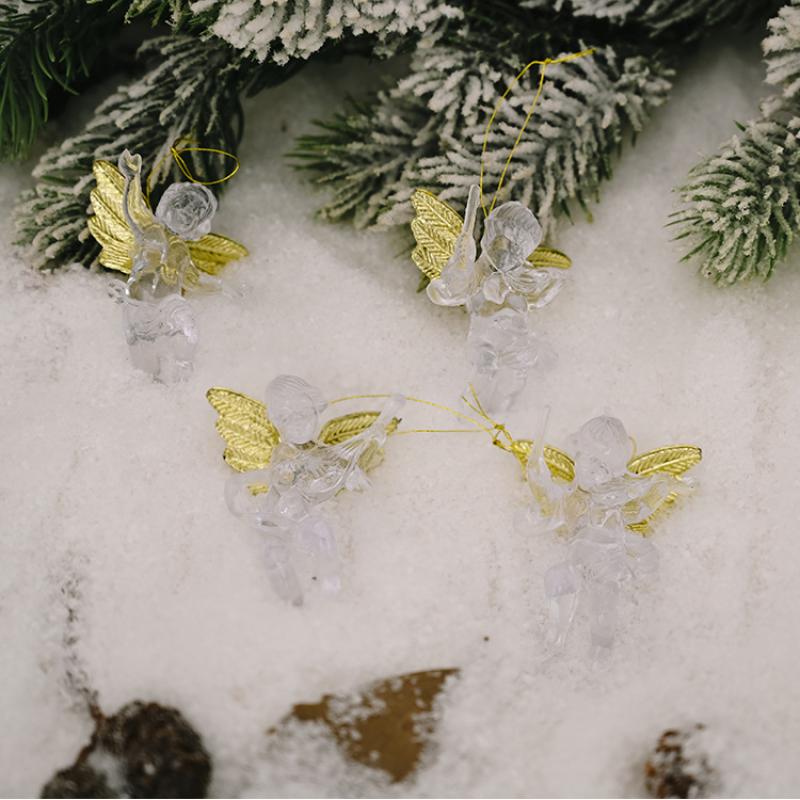 Weihnachtsdekoration liefert transparenten Engel-Anhänger, kreative neue Cherub-Anhänger, Weihnachtsbaumschmuck