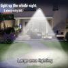 LED Solar Street Light Outdoor Waterproof Motion Sensor Remote Control Lights 3 Mode Courtyard Porch Decorative Wall Lamp