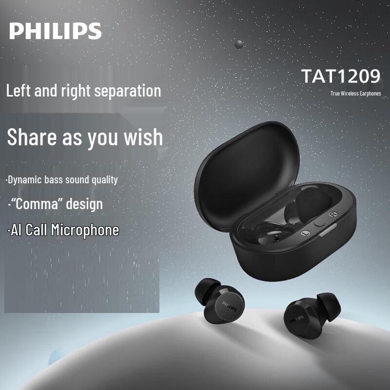 

Philips TAT1209 True Wireless Bluetooth In-Ear Earbuds