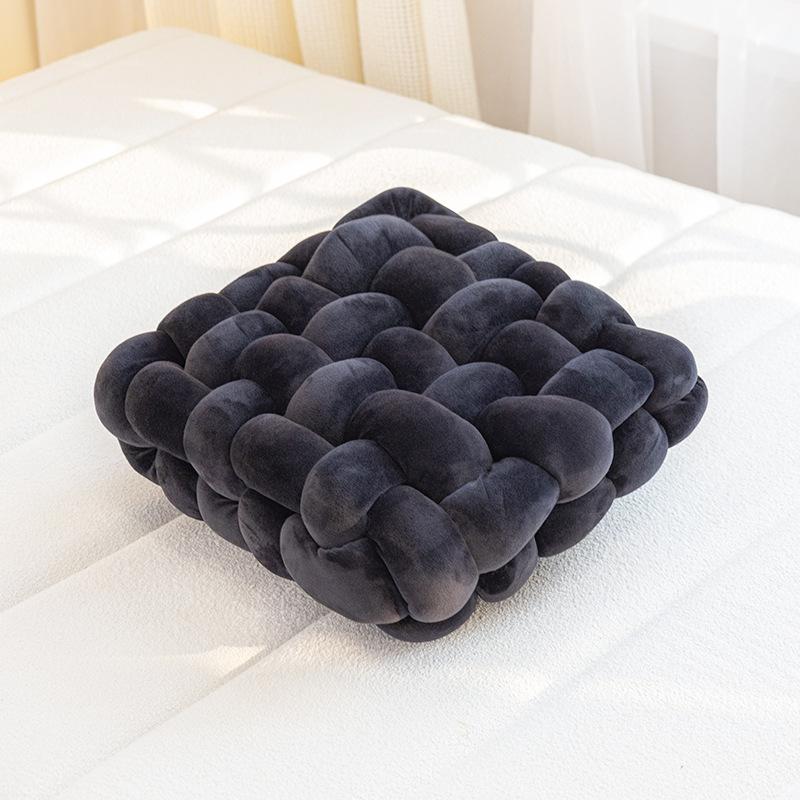 Cream Knit Throw Pillow, Decorative Sofa Cushion for Living Room, Bedroom, or Office