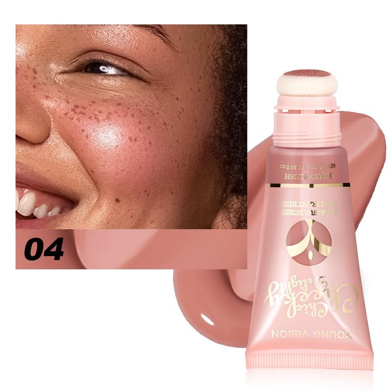 YOUNG VISION Plush Brush Head Fine Shimmer Liquid Blush 6 Colours Blush Lipstick All-in-One Liquid Blush