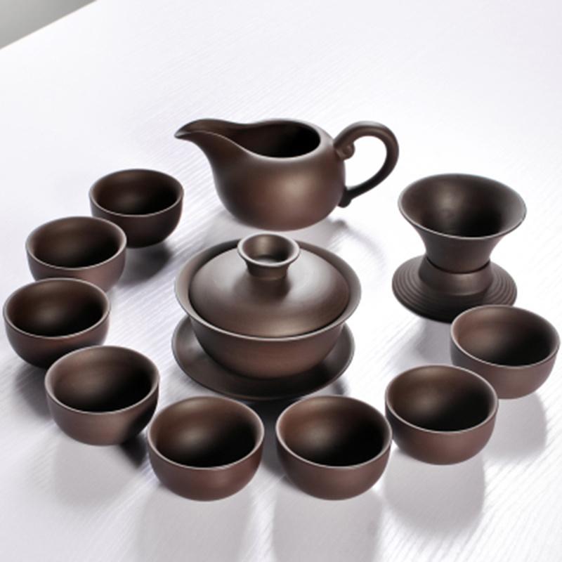 Heißer Verkauf Keramik Lila Ton Tee-Set Kung Fu Kanne Sieb Xishi Gaiwan Teekanne Serviertasse Teetasse Chinesisches Trinkgeschirr Hohe Qualität
