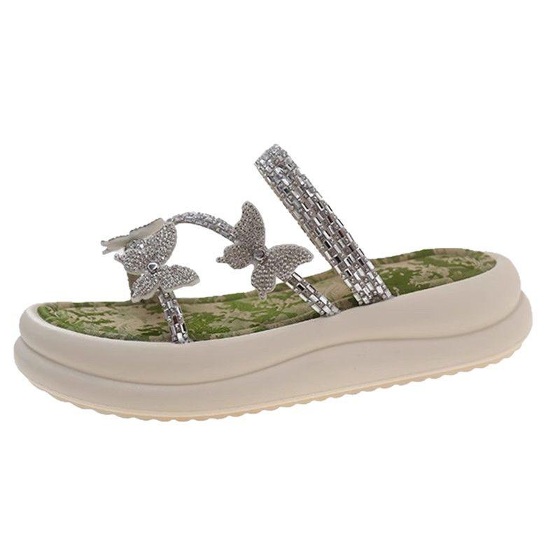 Butterfly Flash Flat Slippers Women's Wear New Fashion Casual Versatile Not Tired Feet Light Word Sandals