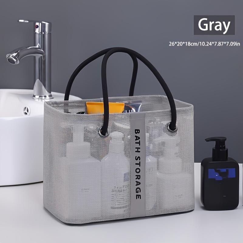 

1Pc Foldable Mesh Bathroom Storage Bag - Lightweight, High-Quality Design With Dual Handles, Portable And Space-Saving, Suitable For Toiletries