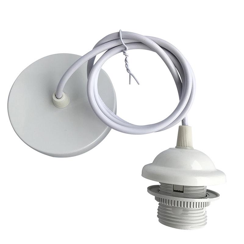 Black/White E27 Hanging Lamp Holder With 0.5/0.8/1.2/2M Hanging Wire Ceiling Lamp Holder Socket Lamp Base For Chandelier