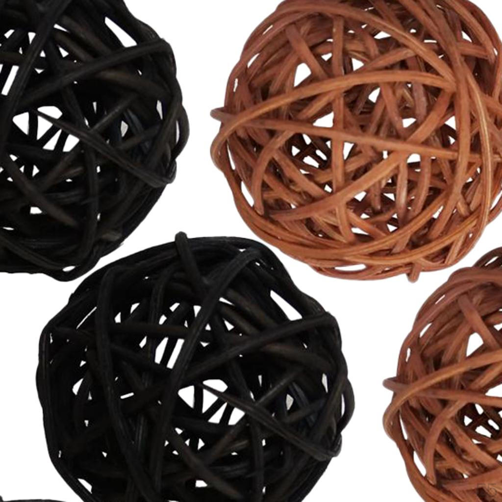 6 Pcs Rattan Cane Wicker Balls Nursery Ornaments