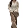Crew Neck Knitted Cardigan Women's Spring and Autumn Soft and Comfortable Loose Long-sleeved Top New Women's Sweater Jacket