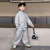 Korean Style Boys' Sweatshirt & Sweatpants Set - 2025 New Trendy Autumn Outfit for Kids