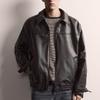 Original European and American fashion men's imitation leather jacket/loose locomotive retro pu leather jacket