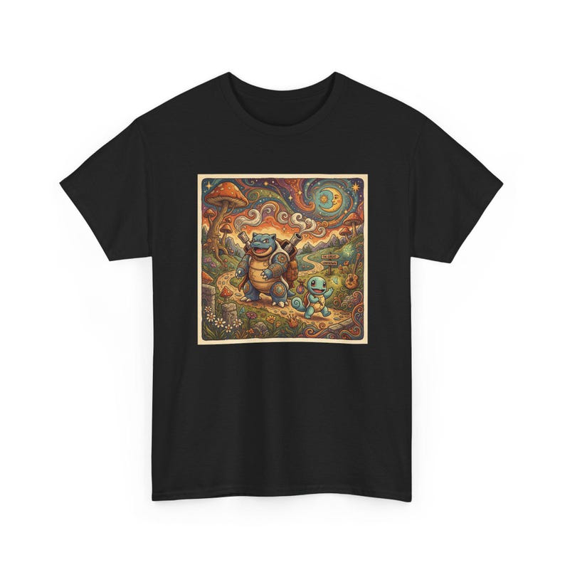 Whimsical Turtles T-Shirt | Mushroom, Night Sky, Cute Creature Scene 110
