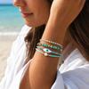 Go2boho Beaded Bracelet Set Turquoise Glass Natural Stone Ball Beads Evil Eye Bohemian Gift Jewelry for Women