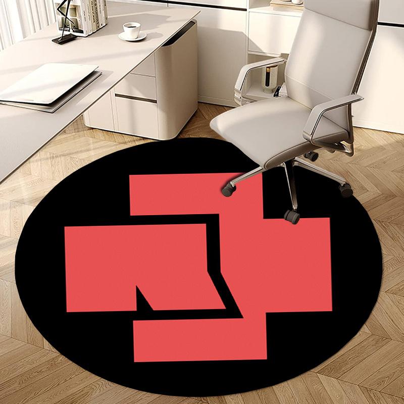 1pz Tappeto Rotondo Simbolo Croce Rossa, Realizzato in Poliestere, Perfetto per Decorare Sedie da Ufficio, Soggiorni, Un Tappeto Decorativo Vivace