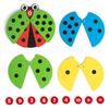 Wood Math Counting Toys Bright Wear-resistant Counting Games Insect Toy Waterproof Durable Number Matching Game Educational Toys