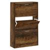 342555 vidaXL Armoire à chaussures Chêne fumé 63x24x103 cm Bois d'ingénierie